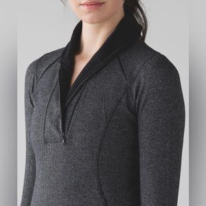 Ladies Size 8 Lululemon “Think Fast” Pullover. Black/Gray